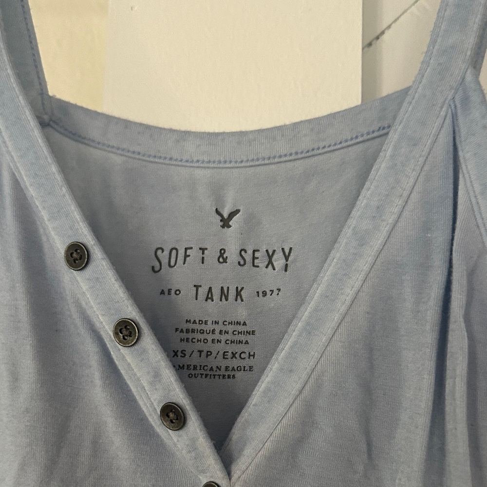 American Eagle Outfitters Soft Blue Tank Top - Picture 2 of 2